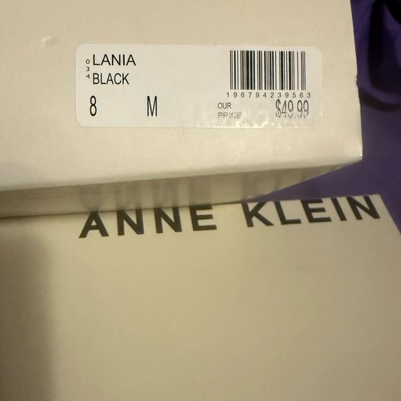 Anne Klein Black Slide Wedge Sandals, NIB - Picture 6 of 8